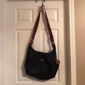 Longchamp Le Pliage Hobo Messenger Bag Black